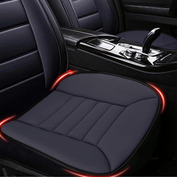 Car Seat Cushion Pad 1.2" Thick Comfort Seat Protector for Car Driver Seat Office Chair Home Use Memory Foam Seat Cushion with Non Slip Bottom, 20'' x 18.5'', Dark Gray