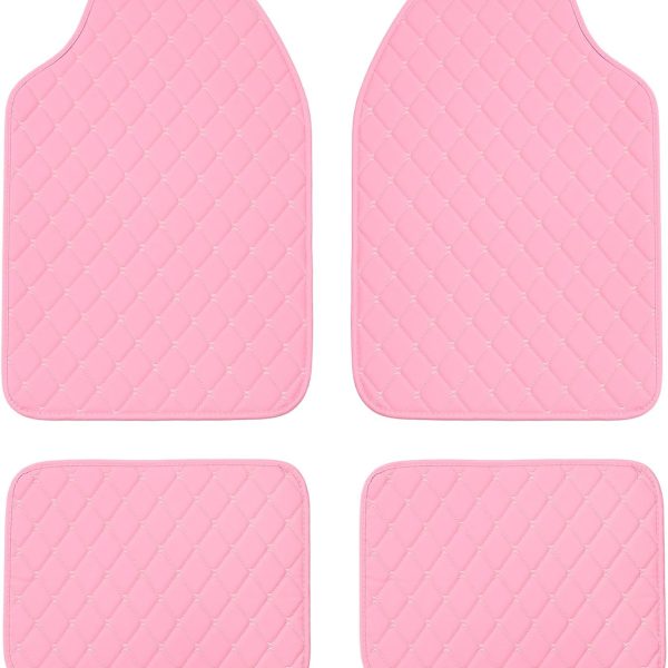Luxury Leather Car Mats - Universal Fit All Weather Car Floor Mats - Full Set for , Van & Truck