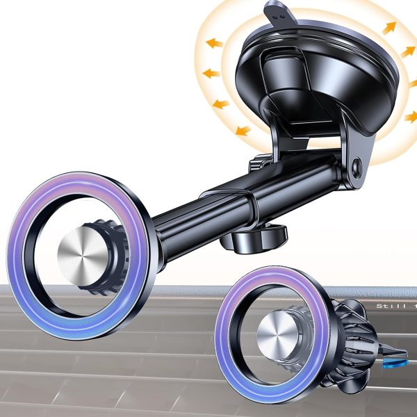 Car Mount??Windshield+Vent+Dash??Magnetic Phone Holder for Car Phone Holder Mount Cell Phone Holders for Your Car Accessories Suction Phone Mount for Car Truck Stand