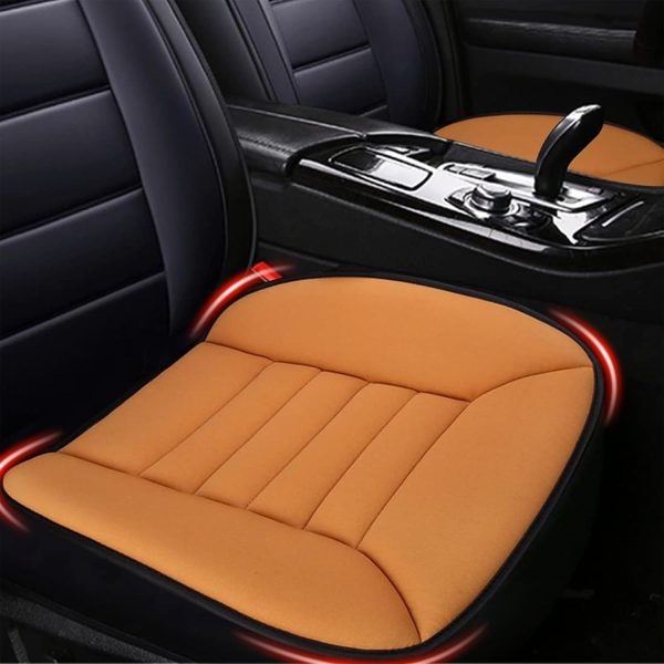 Car Seat Cushion Pad 1.2" Thick Comfort Seat Protector for Car Driver Seat Office Chair Home Use Memory Foam Seat Cushion with Non Slip Bottom, 20'' x 18.5'', Orange