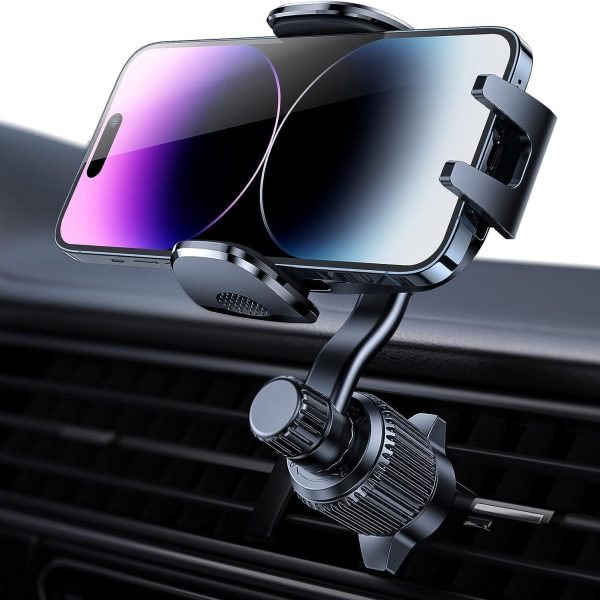 Car Vent Phone Mount, [Never Blocking Vent, Enjoy The Comfort of The A/C] Hands-Free Universal Extension Clip Air Phone Holder Car Fit