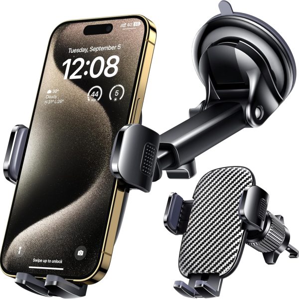 Car Phone Holder Mount Phone Mount for Car Windshield Dashboard Air Vent Universal Hands Free Automobile Cell Phone Holder Fit for Smartphone Camera Mounts